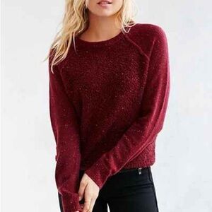 Women's Wool Blend Burgundy Sweater